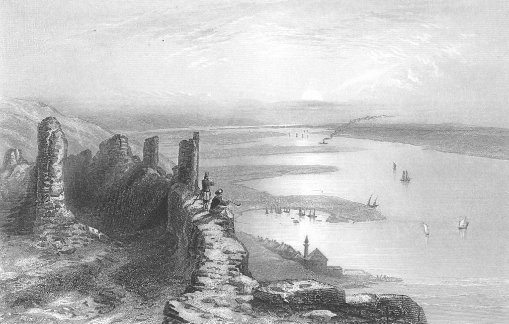 WALLACHIA. Plains Lower. boat river island 1840 old antique print picture